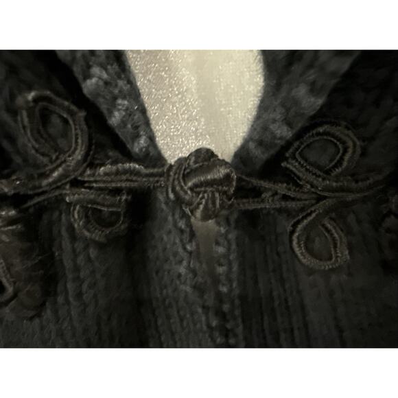 Denim & Supply Ralph Lauren Vintage Black Cotton Knit Hook Cardigan Med - Picture 5 of 16